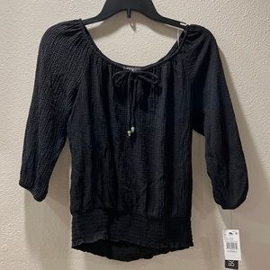 NWT XS Black BCX 3/4 sleeve blouse
